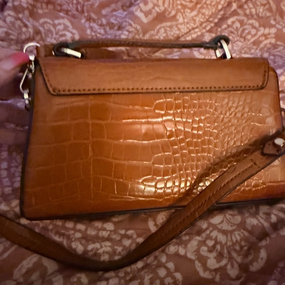 Zara Tan Croc-Embossed Mini Bag - Picture 2 of 4